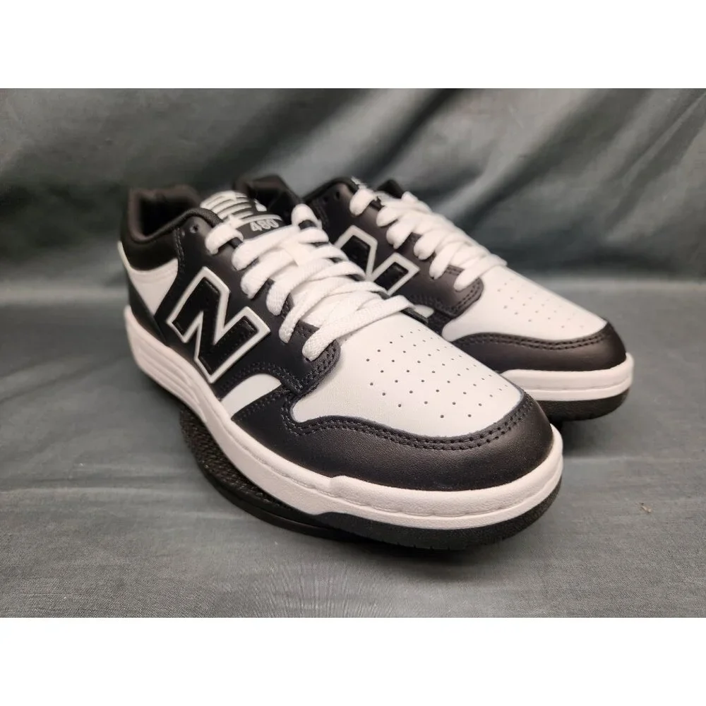 New Balance Boys 480 Sneakers GSB480BW Leather Black White Size 5.5 NEW NO BOX! - Picture 10 of 11